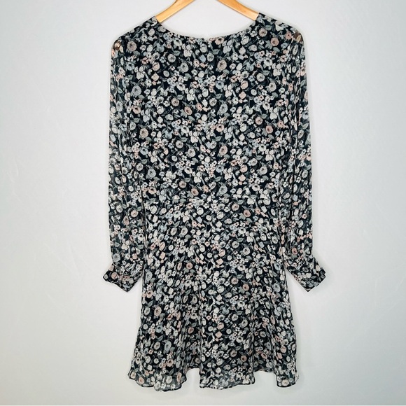 Club Monaco Mulberry Silk Twist Drape Mini Dress in Color Blue Dahlia. Size 8. - Picture 5 of 15